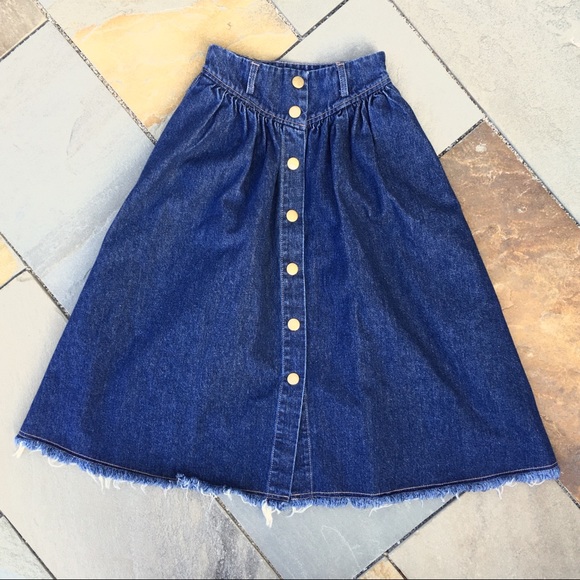 Whit NY Denim Fray Skirt full circle skirt